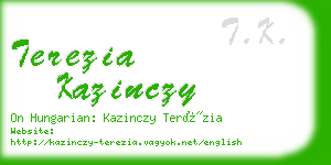 terezia kazinczy business card